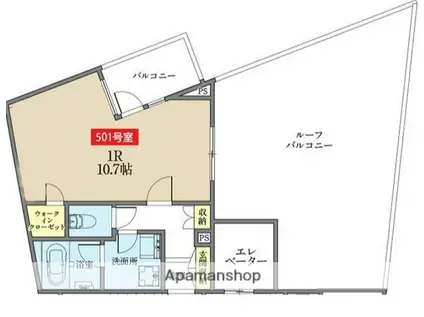 アズ大井町レジデンス(ワンルーム/5階)の間取り写真