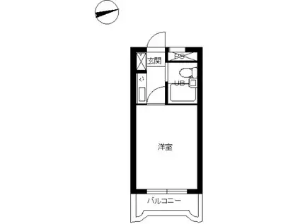 スカイコート市ヶ谷第3(1K/2階)の間取り写真
