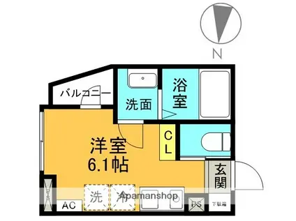 AQリーフィア堀切(ワンルーム/1階)の間取り写真