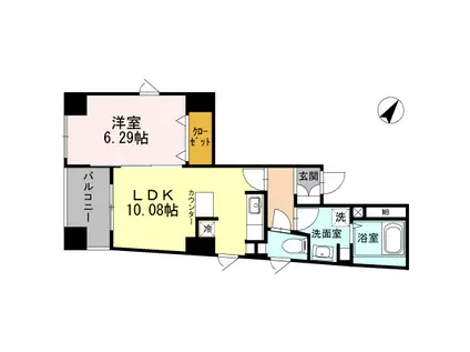 イーストグレイス品川(1LDK/3階)の間取り写真