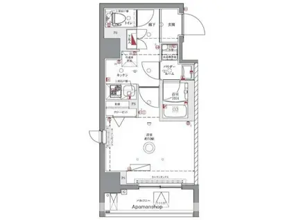 ユリカロゼAZ亀戸Ⅱ(1K/4階)の間取り写真