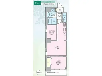 ロレーヌ東陽(1SLDK/4階)の間取り写真