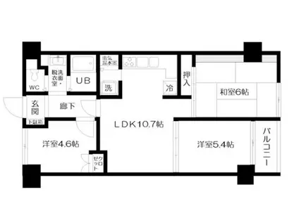 シティハウス西大久保(3LDK/12階)の間取り写真