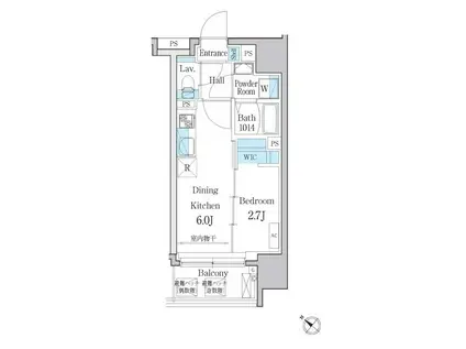 デュオメゾン文京白山(1DK/7階)の間取り写真