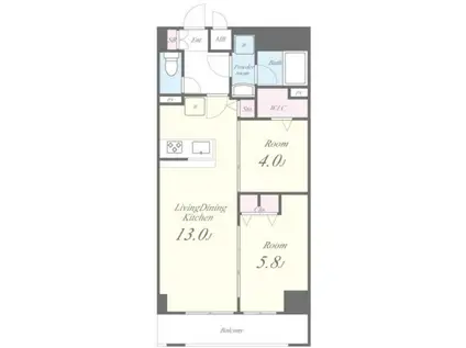 JPT RESIDENCE(2LDK/9階)の間取り写真