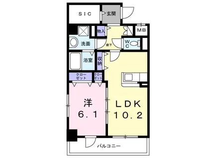 スリールステラ(1LDK/1階)の間取り写真