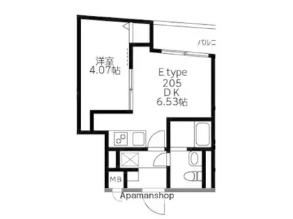 U RESIDENCE武蔵小山(1DK/B1階)の間取り写真
