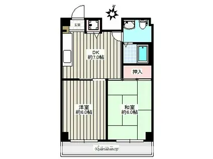 パークサイド関(2DK/3階)の間取り写真