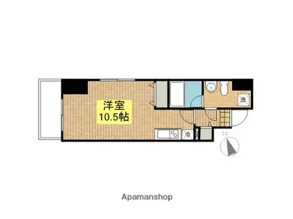 カージェ五反田(ワンルーム/3階)の間取り写真