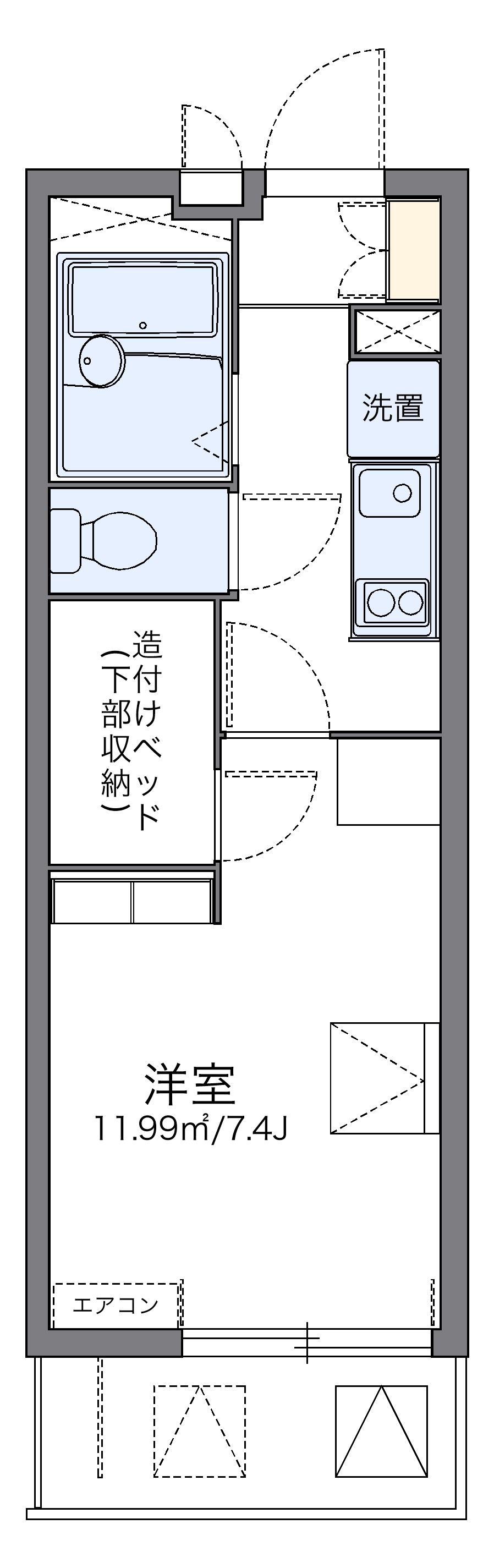レオパレスエクセルハイムⅢ(1K/2階)の間取り写真