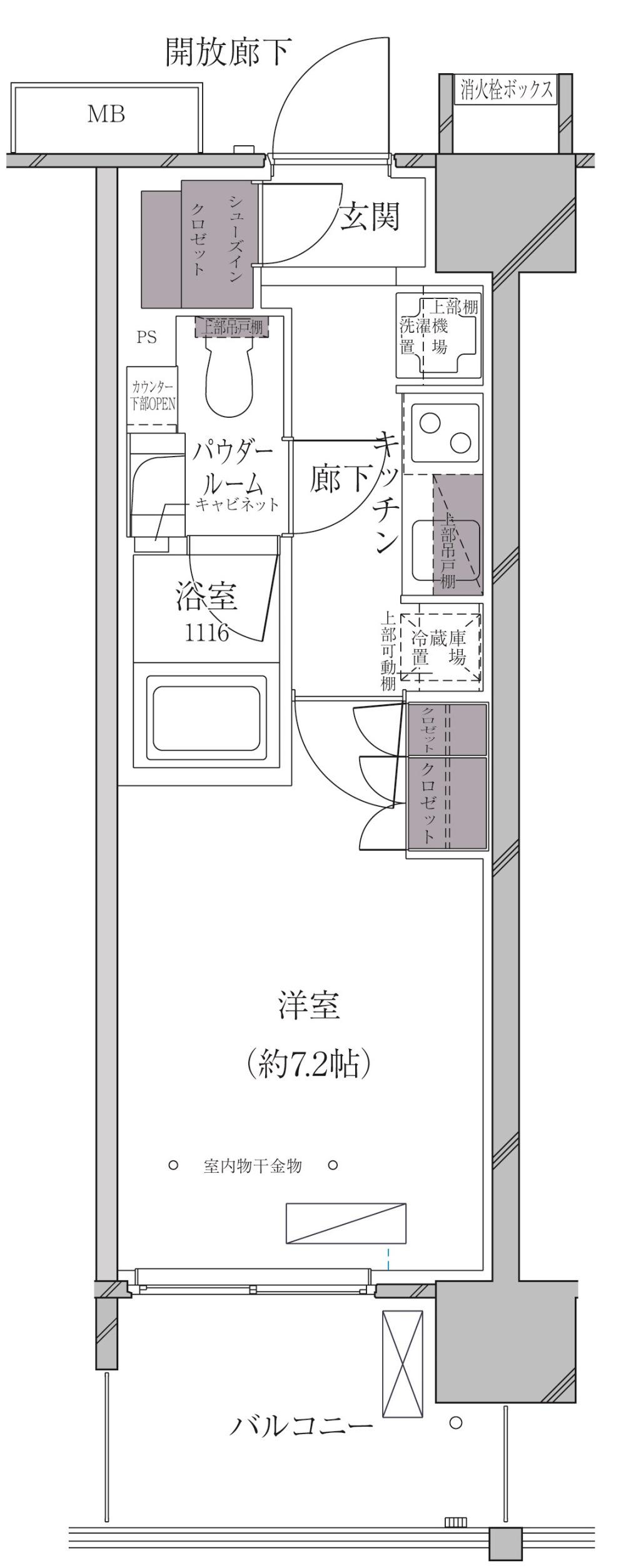 A-STANDARD芝浦(1K/8階)の間取り写真