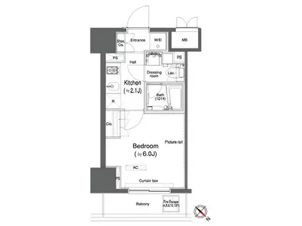 カスタリア大森2(1K/10階)の間取り写真