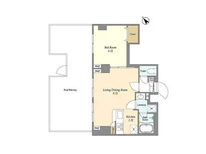 アルファコート東六郷(1LDK/5階)の間取り写真