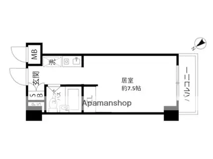 カテリーナ大森(1K/8階)の間取り写真