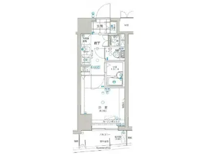 ヴェローナ大井南ルッソグランデ(1K/6階)の間取り写真