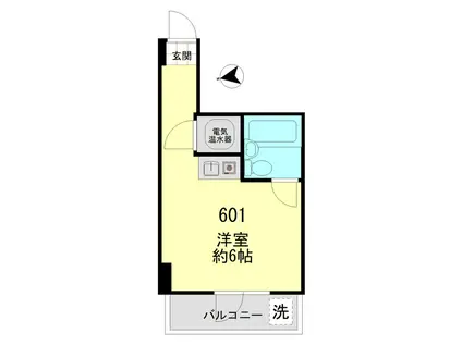 グレイス大森海岸(ワンルーム/6階)の間取り写真