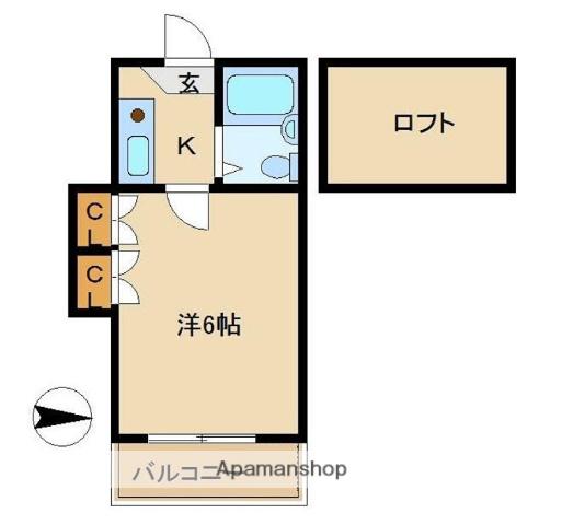 東急大井町線 大井町駅 徒歩14分 2階建 築36年(1K/1階)の間取り写真