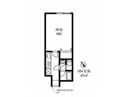 ウイング古屋Ⅱ(1K/2階)の間取り写真