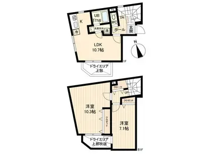 LIVEFLAT戸越(2LDK/1階)の間取り写真