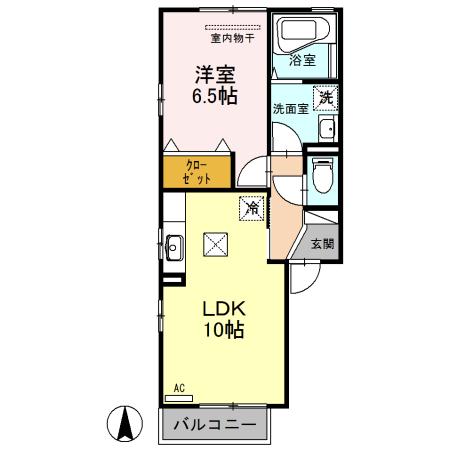 リビングタウンSAKURA 1(1LDK/1階)の間取り写真