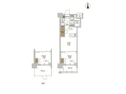 RJRプレシア蒲田(1LDK/6階)の間取り写真