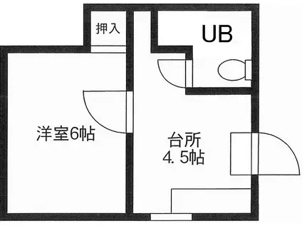レオパレスカナンの家(1K/3階)の間取り写真