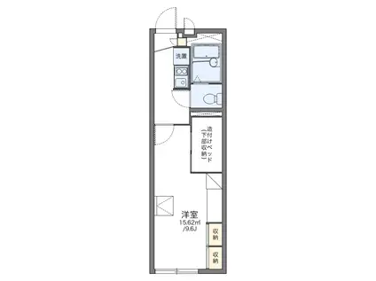 レオパレスピュアタウン(1K/1階)の間取り写真