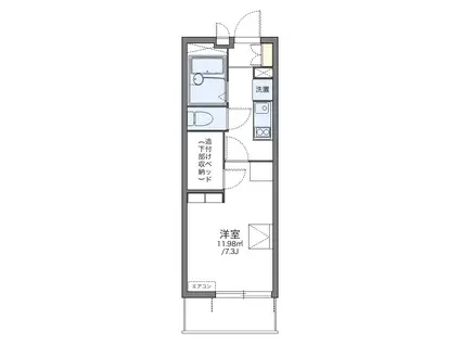 レオパレスプランドール稲城(1K/2階)の間取り写真