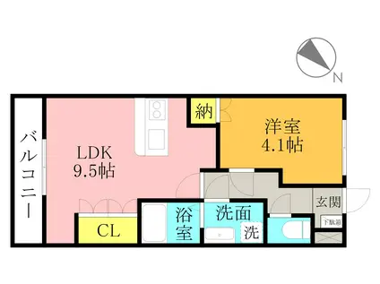 アースガーデン(1LDK/1階)の間取り写真