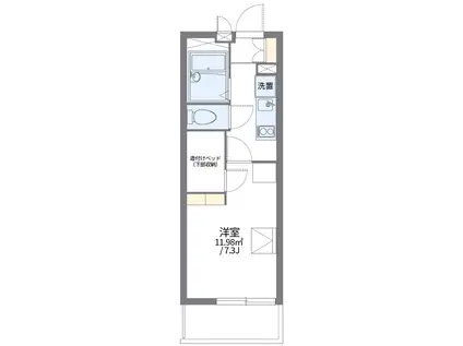 レオパレスコンフォニティ(1K/1階)の間取り写真