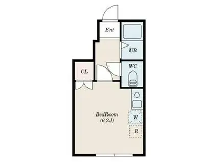 アイコート三鷹(ワンルーム/1階)の間取り写真