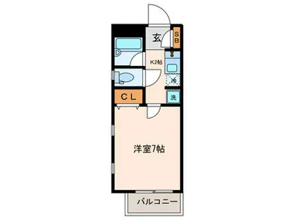 ハウジングコート東長沼(1K/2階)の間取り写真