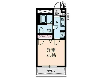 YS HOUSE(1K/1階)の間取り写真