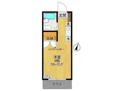 アゼリアハイツ(ワンルーム/1階)の間取り写真