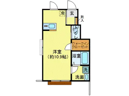メゾネット・ジムコ(ワンルーム/1階)の間取り写真