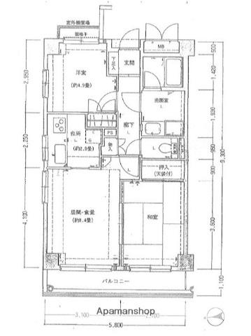 藤和シティーコープ府中朝日町(2LDK/1階)の間取り写真