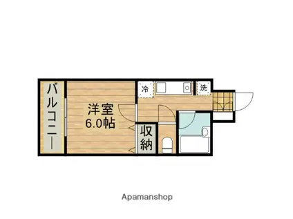 オランダ一番館(1K/1階)の間取り写真