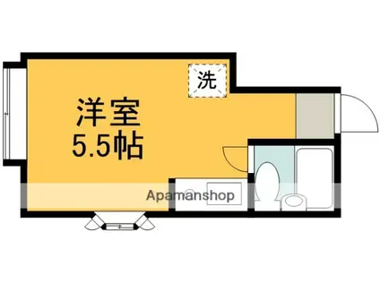 キャナール壱番館(ワンルーム/1階)の間取り写真