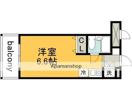 グリーンヒル国領(ワンルーム/2階)の間取り写真