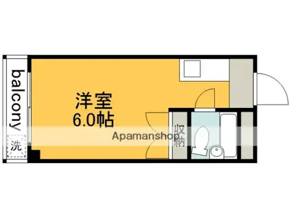 レナジア昭和(ワンルーム/2階)の間取り写真