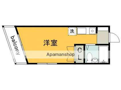 トーケンフラット(ワンルーム/4階)の間取り写真