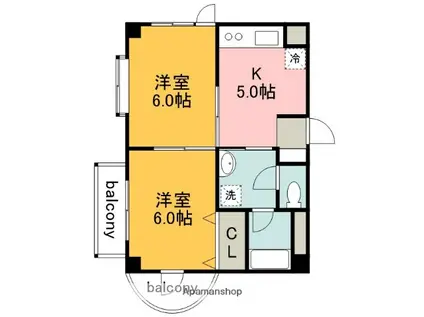 ソニアグランデ(2K/2階)の間取り写真