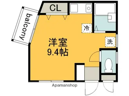 シャトレ西調布(ワンルーム/1階)の間取り写真