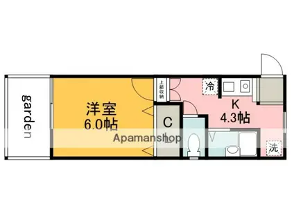 トリコーポ(1K/1階)の間取り写真