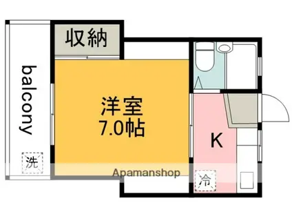 プレジール(1K/2階)の間取り写真