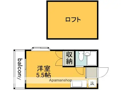 グリーンハイツ・ミノワ(ワンルーム/2階)の間取り写真