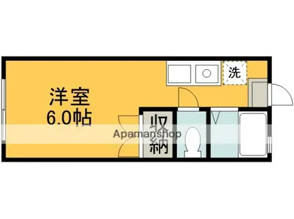 エクレール神代(ワンルーム/2階)の間取り写真