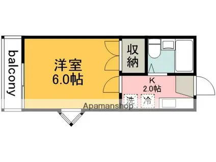 メゾンドボヌール(1K/2階)の間取り写真