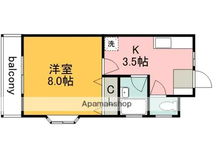 グリーン連蔵寺(1K/1階)の間取り写真