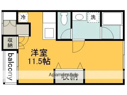 コーポさかえ2(ワンルーム/1階)の間取り写真